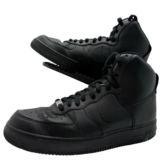 Nike Air Force '07 Mens 11 Triple Black High Top Shoes Sneakers